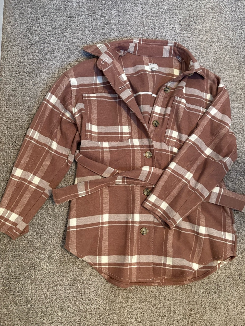 Pink/brown shacket - Picture 2 of 6